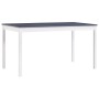 Tavolo da Pranzo Bianco e Grigio 140x70x73 cm in Legno di Pino