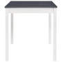 Tavolo da Pranzo Bianco e Grigio 140x70x73 cm in Legno di Pino