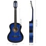 Chitarra Classica per Principianti e Bambini Blu 3/4 36"