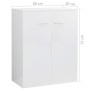 Credenza Bianco Lucido 60x30x75 cm in Legno Multistrato