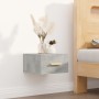 Comodini a Muro 2 pz Grigio Cemento 35x35x20 cm