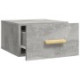 Comodini a Muro 2 pz Grigio Cemento 35x35x20 cm