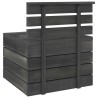 Set Divani da Giardino su Pallet 5 pz Legno Pino Grigio Scuro