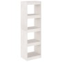 Libreria/Divisorio Bianco 40x30x135,5 cm Legno Massello di Pino