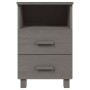 Comodino HAMAR Grigio Chiaro 40x35x62 cm Legno Massello di Pino