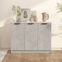 Credenza Grigio Cemento 90,5x30x70 cm in Legno Multistrato