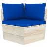 Set Divani da Giardino su Pallet 9 pz con Cuscini Legno Abete