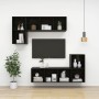 Mobile TV da Parete Nero Lucido 37x37x107 cm Legno Multistrato