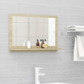 Specchio da Bagno Rovere Sonoma 60x10,5x37 cm Legno Multistrato