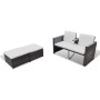 Set Mobili da Giardino 4 pz con Cuscini in Polyrattan Marrone