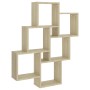 Mensola Parete Cubo Rovere Sonoma 78x15x93cm Legno Multistrato