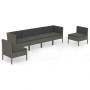 Set Divani da Giardino 8 pz con Cuscini in Polyrattan Grigio