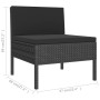 Set Divani da Giardino 7 pz con Cuscini in Polyrattan Nero