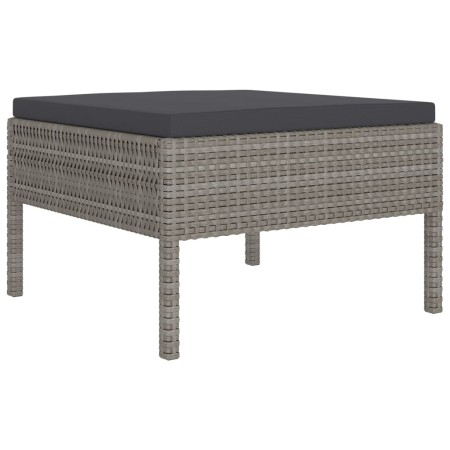 Set Divani da Giardino 6 pz con Cuscini in Polyrattan Grigio