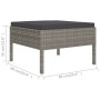 Set Divani da Giardino 6 pz con Cuscini in Polyrattan Grigio