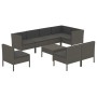 Set Divani da Giardino 9 pz con Cuscini in Polyrattan Grigio