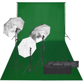 Kit per Studio Fotografico con Set di Luci e Fondale