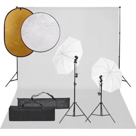 Kit per Studio Fotografico con Set Luci, Fondale e Riflettore