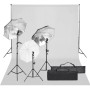 Kit per Studio Fotografico con Set di Luci e Fondale