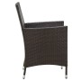 Set Mobili da Giardino 7 pz con Cuscini in Polyrattan Marrone