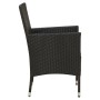 Set da Pranzo da Giardino 11 pz con Cuscini in Polyrattan Nero