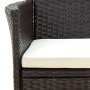 Set da Pranzo da Giardino 9 pz con Cuscini Polyrattan Marrone