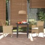 Set da Pranzo da Giardino 3 pz con Cuscini in Polyrattan Beige