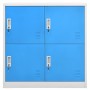 Armadietti e Chiavi 2pz Grigio Chiaro Blu 90x45x92,5cm Acciaio