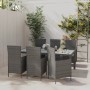 Set da Pranzo per Esterni 7 pz con Cuscini in Polyrattan Grigio