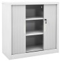 Armadio Anta Scorrevole e Fioriera Grigio 90x40x113 cm Acciaio