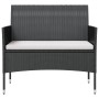 Set Divani da Giardino 8 pz con Cuscini in Polyrattan Nero