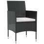 Set Divani da Giardino 8 pz con Cuscini in Polyrattan Nero