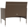 Set Divani da Giardino 8 pz con Cuscini in Polyrattan Marrone