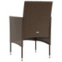 Set Divani da Giardino 8 pz con Cuscini in Polyrattan Marrone