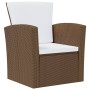 Set Divani da Giardino 8 pz con Cuscini in Polyrattan Marrone