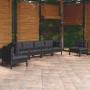 Set Divani da Giardino 7 pz con Cuscini Legno Massello di Pino