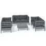 Set Divani da Giardino 7 pz con Cuscini Legno di Pino