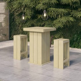 Set Bistrò da Giardino 3 pz in Legno di Pino Impregnato