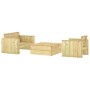 Set Salotto da Giardino 3 pz Legno Massello di Pino Impregnato