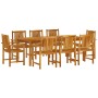 Set da Pranzo per Giardino 9 pz in Legno Massello di Acacia
