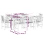 Set da Pranzo per Giardino 9 pz in Legno Massello di Acacia