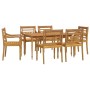 Set da Pranzo da Giardino 7 pz in Legno Massello di Teak