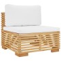 Set Divani da Giardino 7 pz con Cuscini Legno Massello di Teak