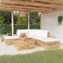 Set Divani da Giardino 6 pz con Cuscini Legno Massello di Teak