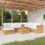 Set Divani da Giardino 8 pz con Cuscini Legno Massello di Teak