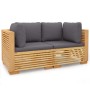 Divani Angolari da Giardino con Cuscini 2pz Legno Massello Teak