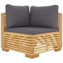 Divani Angolari da Giardino con Cuscini 2pz Legno Massello Teak