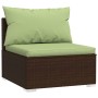 Set Divani da Giardino 7 pz con Cuscini in Polyrattan Marrone