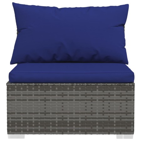 Set Divani da Giardino 12 pz con Cuscini in Polyrattan Grigio