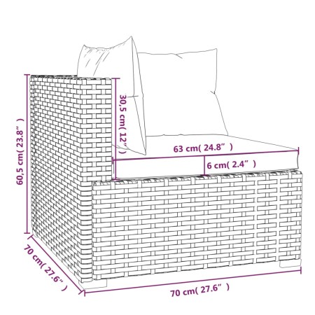 Set Divani da Giardino 12 pz con Cuscini in Polyrattan Grigio